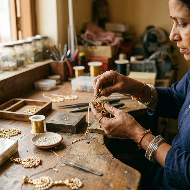 Artisan crafting premium jewellery at Carat & Clip
